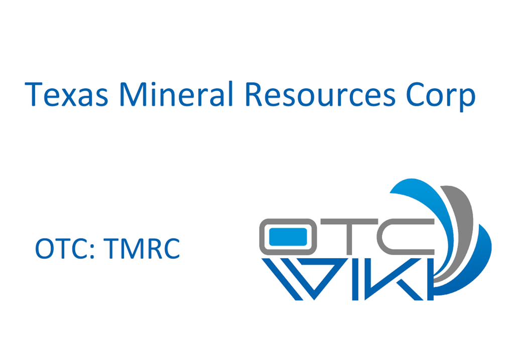 TMRC Stock - Texas Mineral Resources