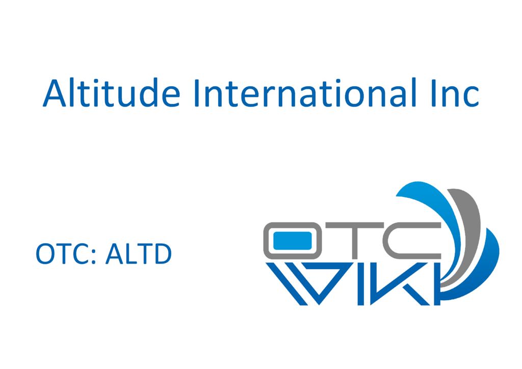 ALTD Stock - Altitude International Holdings Inc