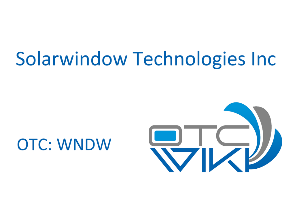 WNDW Stock - Solarwindow Tech Inc